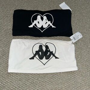Kappa Black and White bandeau crop top